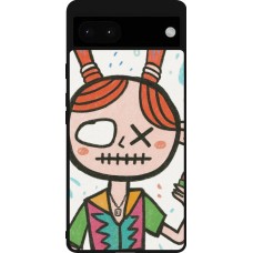 Google Pixel 6a Case Hülle - Silikon schwarz Little Girl Sketch