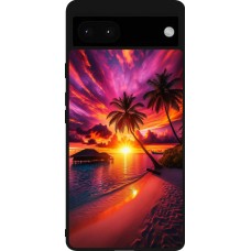Google Pixel 6a Case Hülle - Silikon schwarz Malediven Abenddämmerung Glückseligkeit