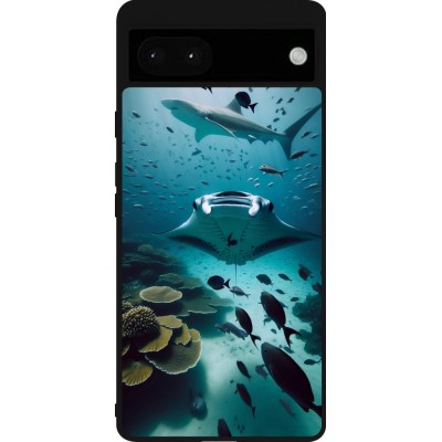 Google Pixel 6a Case Hülle - Silikon schwarz Manta Lagune Reinigung
