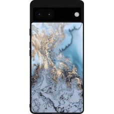 Google Pixel 6a Case Hülle - Silikon schwarz Marble 04