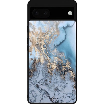 Google Pixel 6a Case Hülle - Silikon schwarz Marble 04