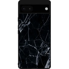 Coque Google Pixel 6a - Silicone rigide noir Marble Black 01
