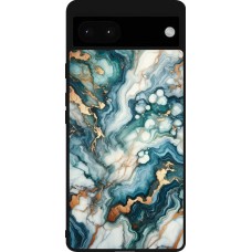Google Pixel 6a Case Hülle - Silikon schwarz Grüner Blauer Goldener Marmor