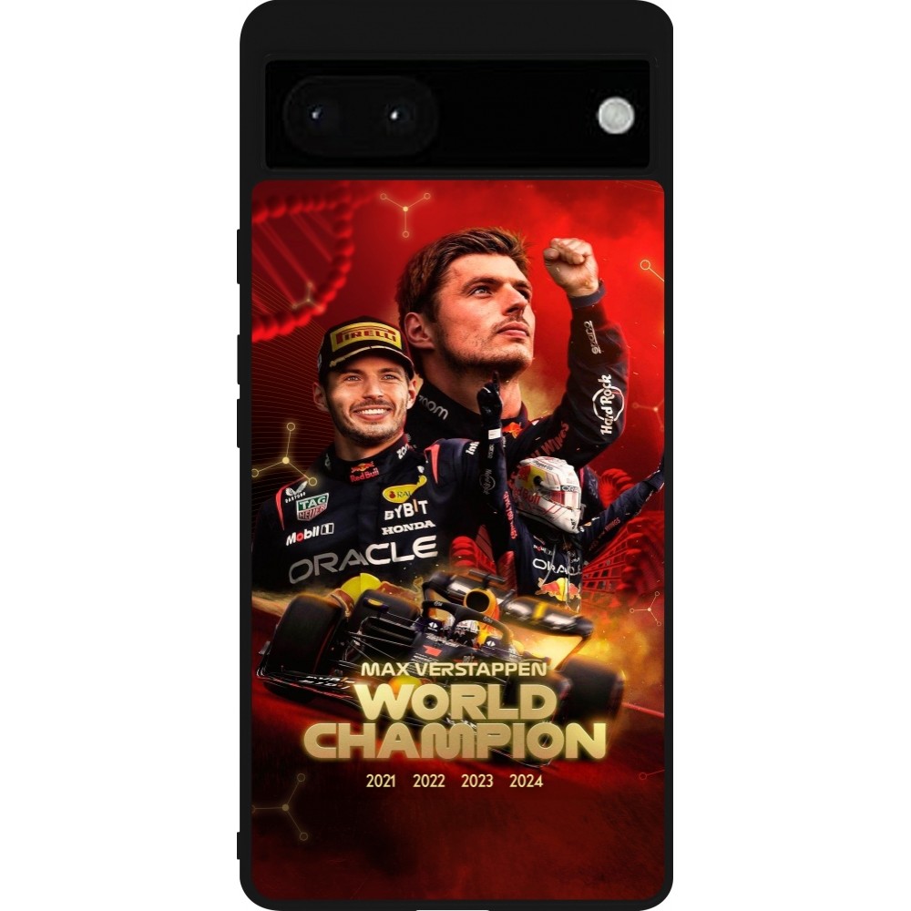 Google Pixel 6a Case Hülle - Silikon schwarz Max Verstappen Champion 2023