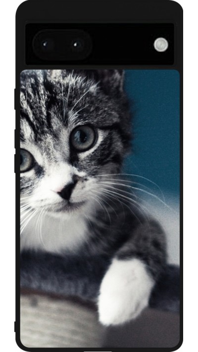 Google Pixel 6a Case Hülle - Silikon schwarz Meow 23