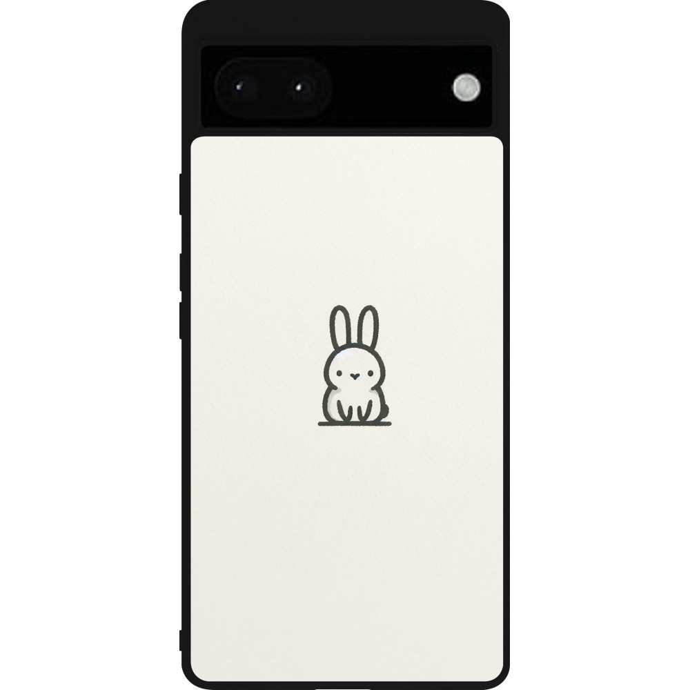 Google Pixel 6a Case Hülle - Silikon schwarz Minimal Häschen Süße