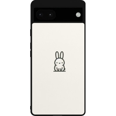 Coque Google Pixel 6a - Silicone rigide noir Minimal bunny cutie