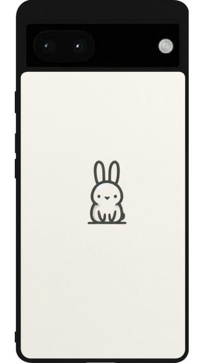 Coque Google Pixel 6a - Silicone rigide noir Minimal bunny cutie