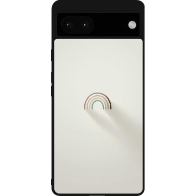 Google Pixel 6a Case Hülle - Silikon schwarz Mini Regenbogen Minimal