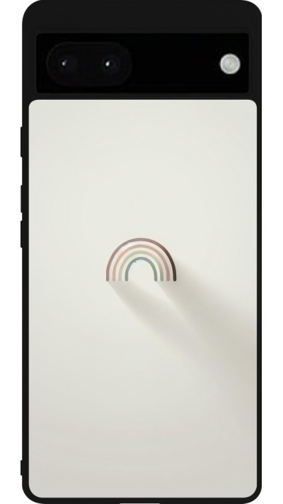 Google Pixel 6a Case Hülle - Silikon schwarz Mini Regenbogen Minimal