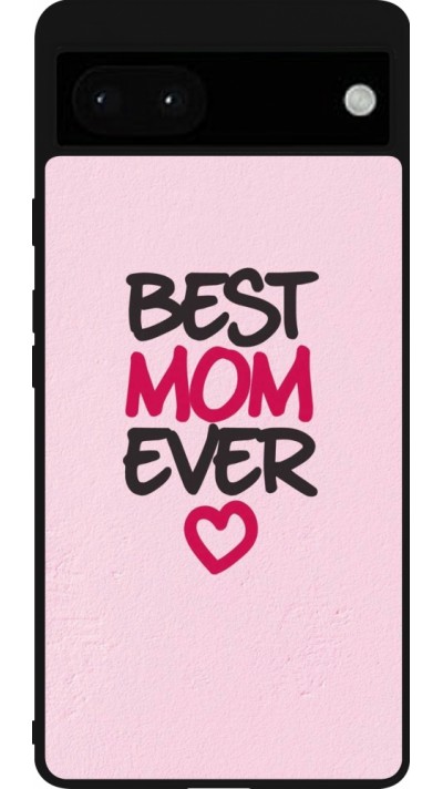 Google Pixel 6a Case Hülle - Silikon schwarz Mom 2023 best Mom ever pink