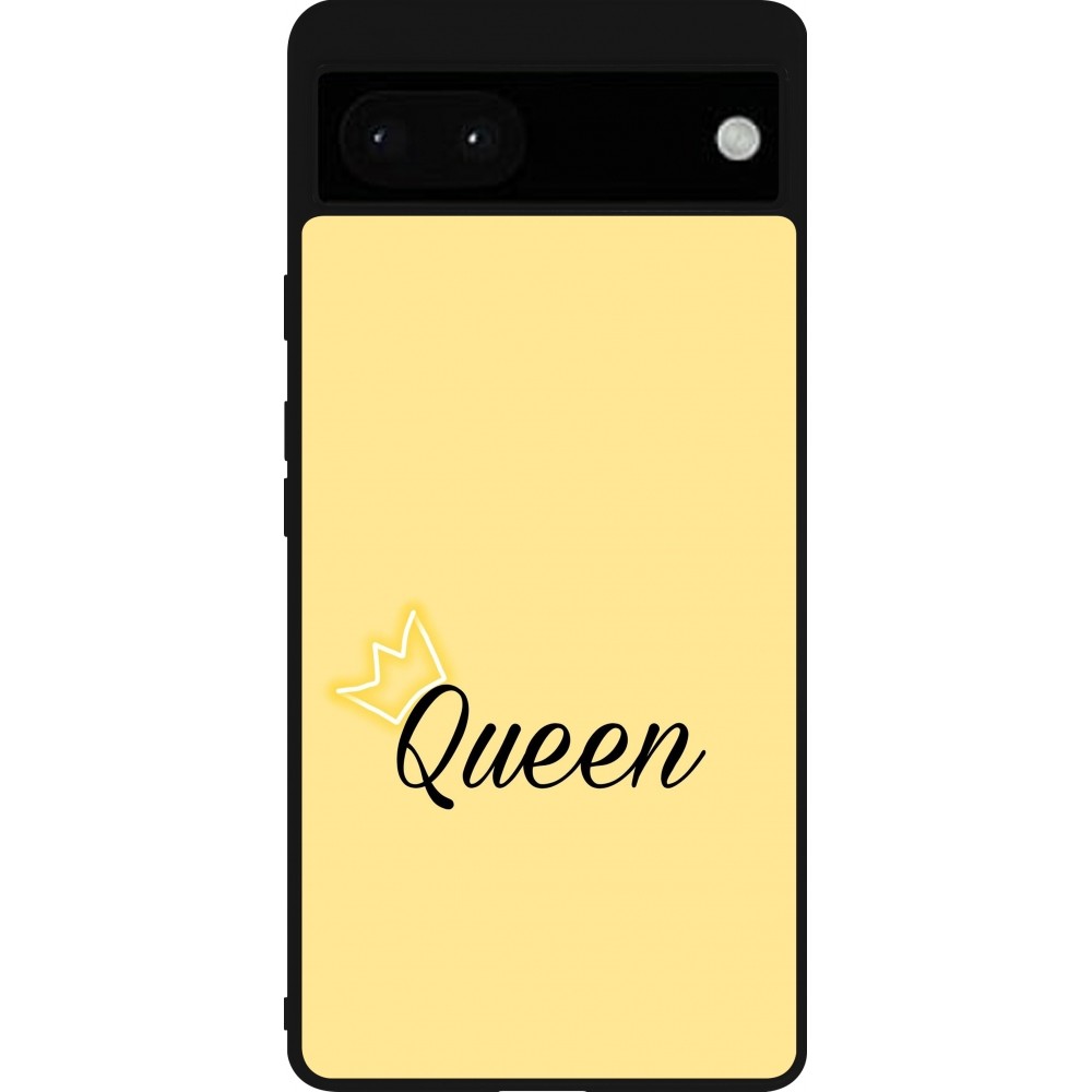 Coque Google Pixel 6a - Silicone rigide noir Mom 2024 Queen