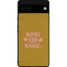 Coque Google Pixel 6a - Silicone rigide noir Mom 2026 Are Magic
