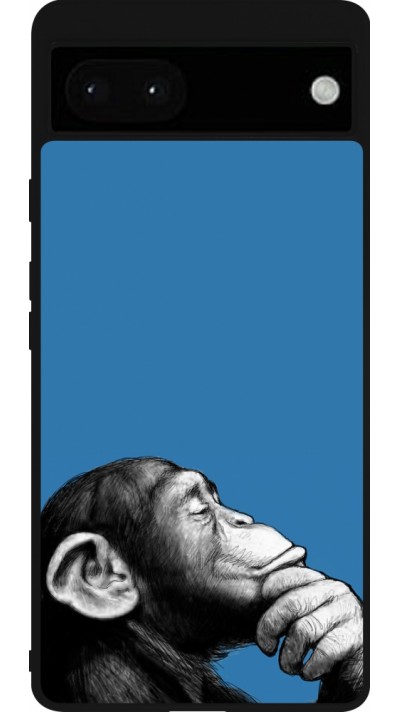 Google Pixel 6a Case Hülle - Silikon schwarz Monkey Pop Art