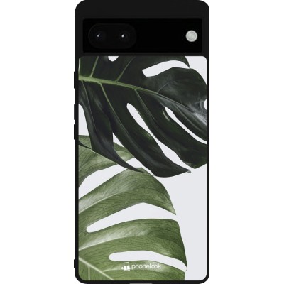 Google Pixel 6a Case Hülle - Silikon schwarz Monstera Plant
