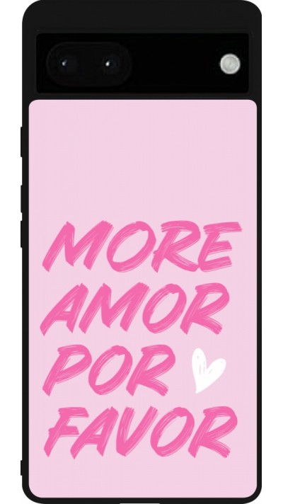 Coque Google Pixel 6a - Silicone rigide noir More amor porfavor