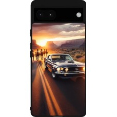 Google Pixel 6a Case Hülle - Silikon schwarz Mustang 69 Grand Canyon