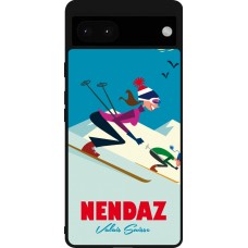 Google Pixel 6a Case Hülle - Silikon schwarz Nendaz Ski Downhill