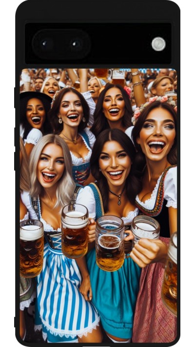 Google Pixel 6a Case Hülle - Silikon schwarz Oktoberfest Frauen