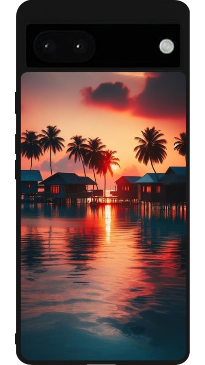 Google Pixel 6a Case Hülle - Silikon schwarz Paradies Malediven