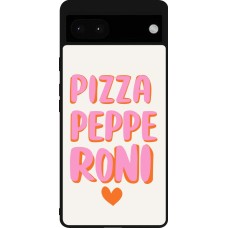 Google Pixel 6a Case Hülle - Silikon schwarz Pizza pepperoni 2026