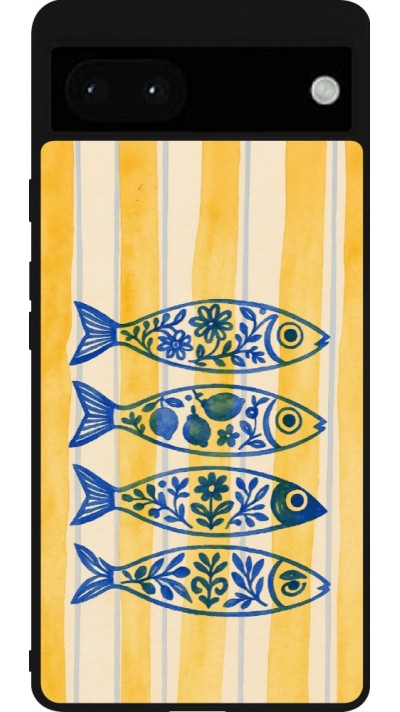Google Pixel 6a Case Hülle - Silikon schwarz Portuguese fish 2026
