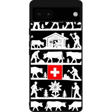 Coque Google Pixel 6a - Silicone rigide noir Poya Suisse 1 noir