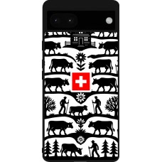 Coque Google Pixel 6a - Silicone rigide noir Poya Suisse 3