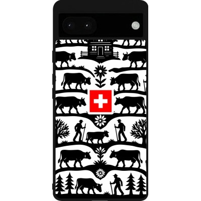 Coque Google Pixel 6a - Silicone rigide noir Poya Suisse 3