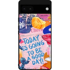 Coque Google Pixel 6a - Silicone rigide noir Preppy Today is Going to be a good day