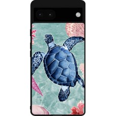 Coque Google Pixel 6a - Silicone rigide noir Preppy Turtle