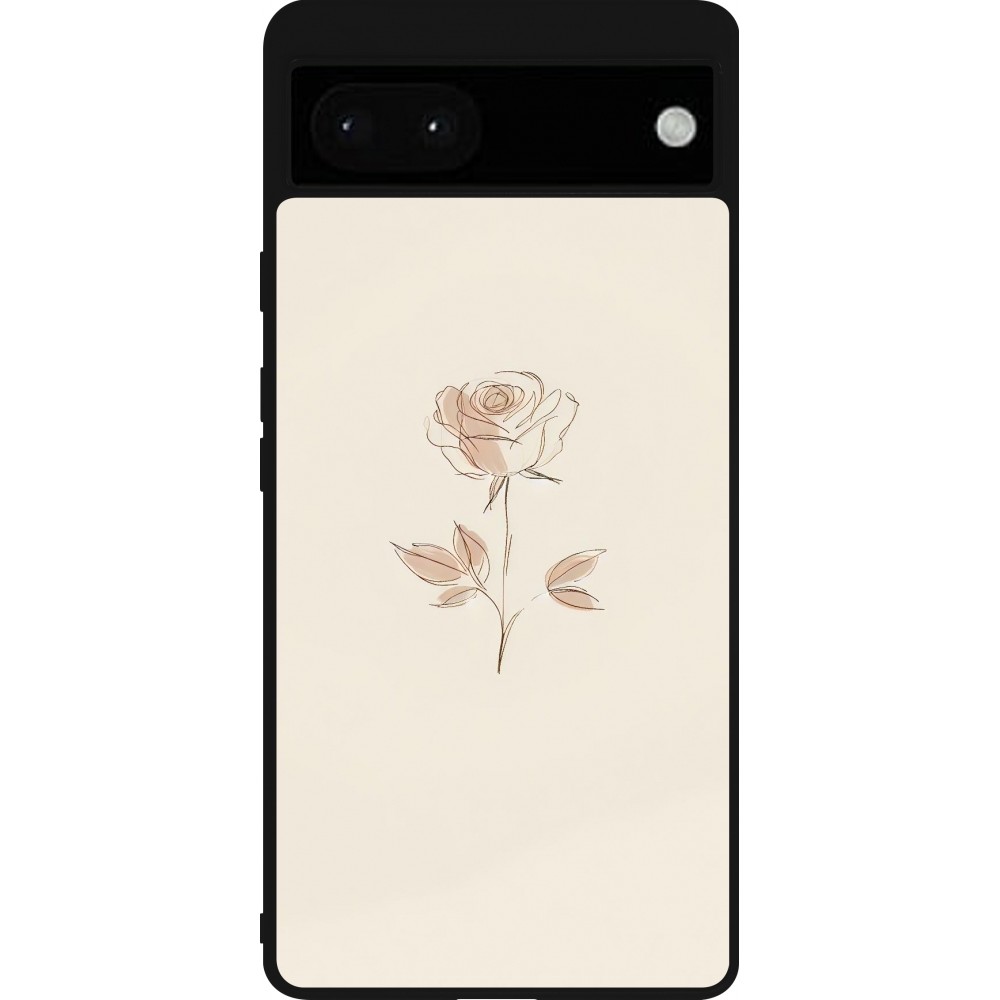 Google Pixel 6a Case Hülle - Silikon schwarz Rosa Sand Minimalistisch