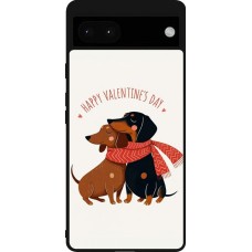 Coque Google Pixel 6a - Silicone rigide noir Saint Valentines Day 26 Happy Valentine