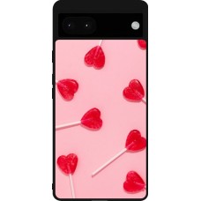 Coque Google Pixel 6a - Silicone rigide noir Saint Valentines Day 26 Lollipop
