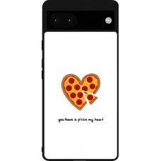 Coque Google Pixel 6a - Silicone rigide noir Saint Valentines Day 26 You have my pizza heart
