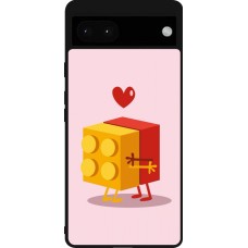 Coque Google Pixel 6a - Silicone rigide noir Saint Valentines Day 26 Puzzle