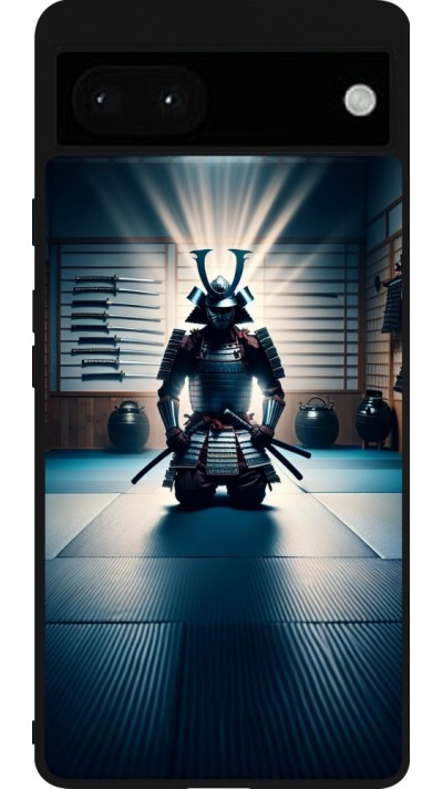 Google Pixel 6a Case Hülle - Silikon schwarz Samurai im Gebet