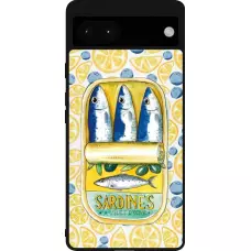 Coque Google Pixel 6a - Silicone rigide noir Sardines in oil 2026