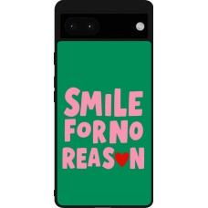 Coque Google Pixel 6a - Silicone rigide noir Smile for no reason 2026