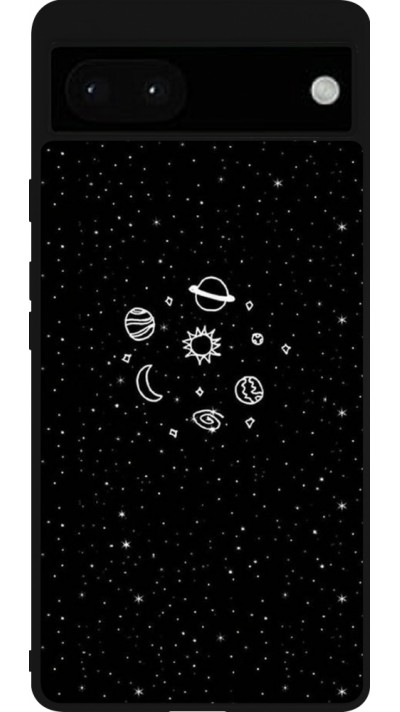 Google Pixel 6a Case Hülle - Silikon schwarz Space Doodle