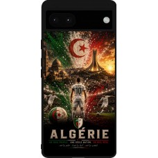 Coque Google Pixel 6a - Silicone rigide noir Football Algérie splash 2026