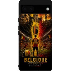 Coque Google Pixel 6a - Silicone rigide noir Football Belgique splash 2026