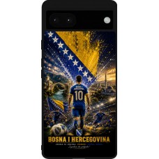Coque Google Pixel 6a - Silicone rigide noir Football Bosnie-Herzégovine splash 2026
