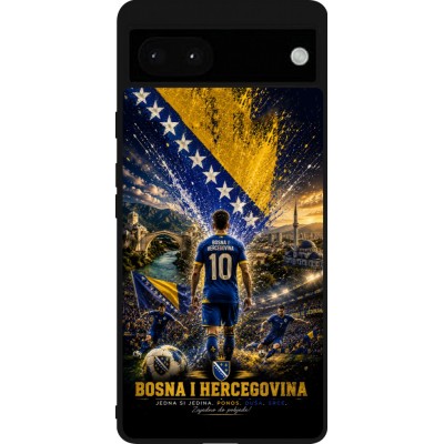 Coque Google Pixel 6a - Silicone rigide noir Football Bosnie-Herzégovine splash 2026
