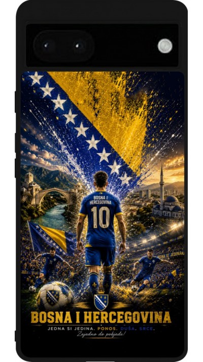 Google Pixel 6a Case Hülle - Silikon schwarz Fussball Bosnien und Herzegowina splash 2026