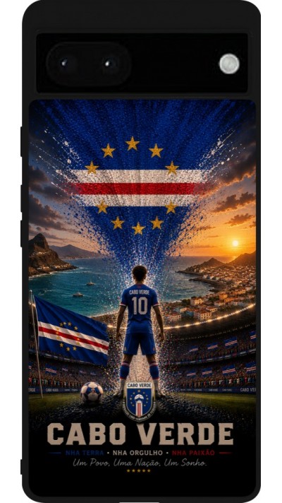 Google Pixel 6a Case Hülle - Silikon schwarz Fussball Kap Verde splash 2026