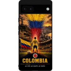 Coque Google Pixel 6a - Silicone rigide noir Football Colombie splash 2026