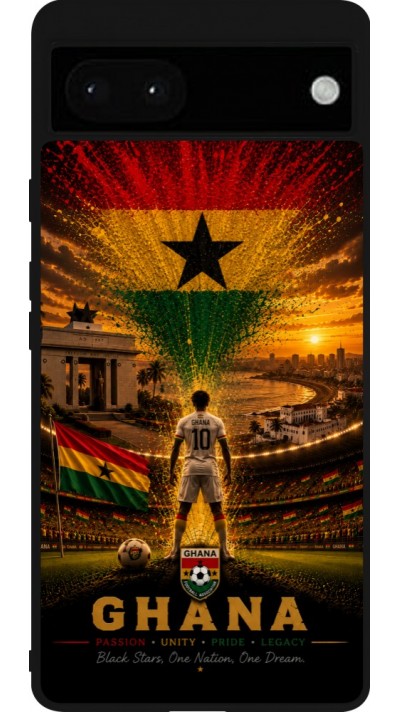 Google Pixel 6a Case Hülle - Silikon schwarz Fussball Ghana splash 2026