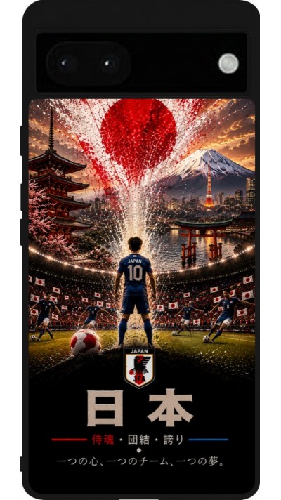Google Pixel 6a Case Hülle - Silikon schwarz Fussball Japan splash 2026