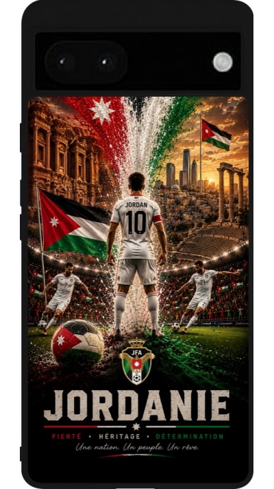 Google Pixel 6a Case Hülle - Silikon schwarz Fussball Jordanien splash 2026